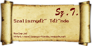 Szalisznyó Tünde névjegykártya
