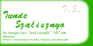 tunde szalisznyo business card